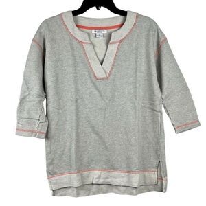 Liz Claiborne Weekend Stripe V-neck Sweatshirt Small
